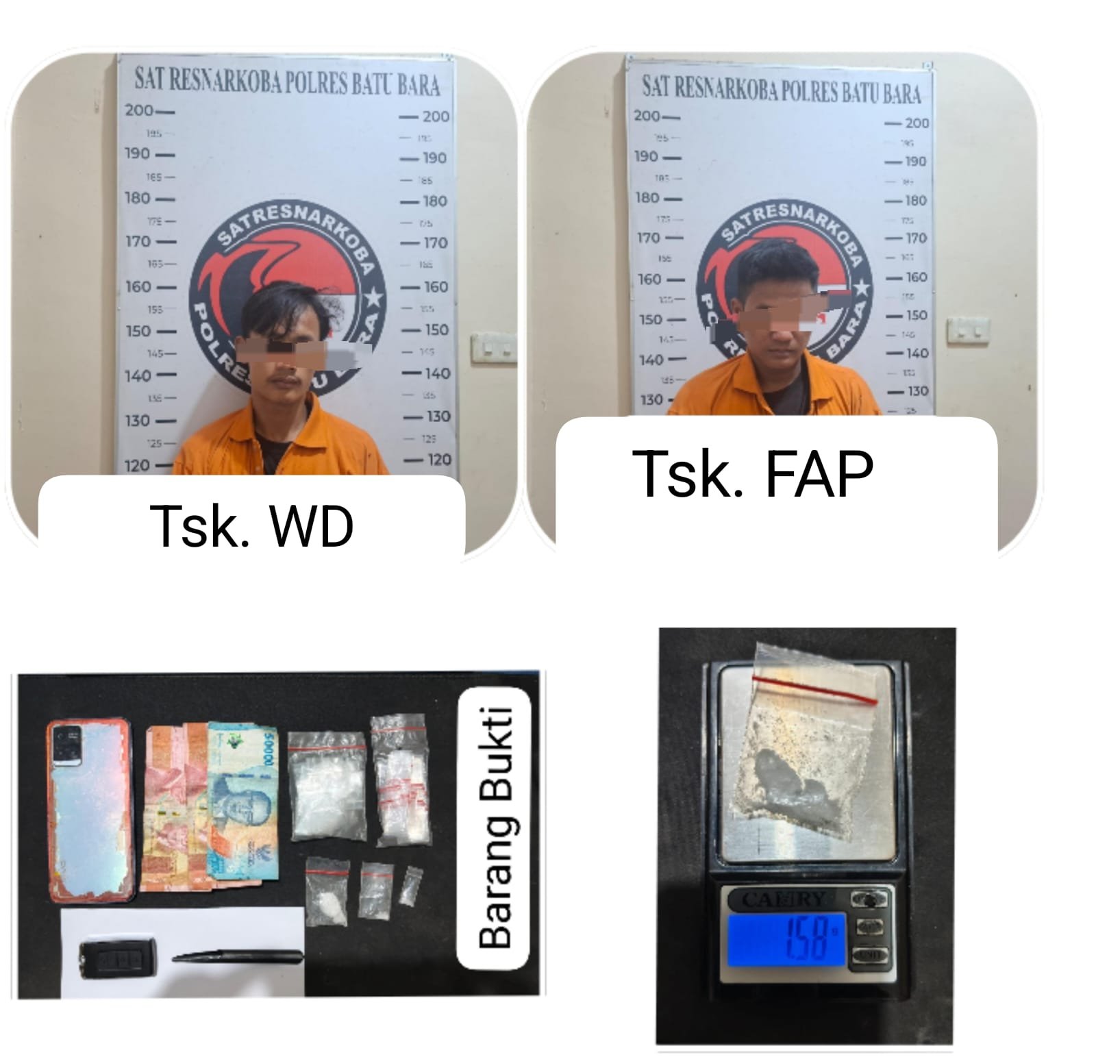 Polres Batu Bara Ungkap Dua Kasus Sabu dalam Satu Malam, Dua Tersangka Diamankan